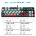 MageGee Mechanical Gaming Keyboard, New Upgraded 104 Keys Blue Backlit Keyboards with Blue Switches, USB Wired Mechanical Computer Keyboard for Laptop, Desktop, PC Gamers(Black & Gray)