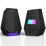 BESTISAN Computer Gaming Speakers for Desktop PC - 30W Powered Monitor Speakers with Bluetooth/AUX/Type-C Connections, 6 Colorful Lights, Compatible with Monitor, Gaming Setup & Laptop