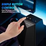 BESTISAN Computer Gaming Speakers for Desktop PC - 30W Powered Monitor Speakers with Bluetooth/AUX/Type-C Connections, 6 Colorful Lights, Compatible with Monitor, Gaming Setup & Laptop