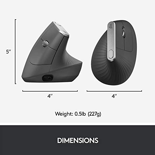 Logitech MX Vertical Wireless Ergonomic Mouse - Graphite