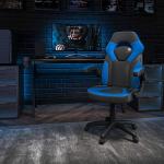 Flash Furniture X10 High-Back LeatherSoft Racing Style Gaming Chair with Flip-Up Arms, Ergonomic Padded Swivel Computer Chair, Blue/Black