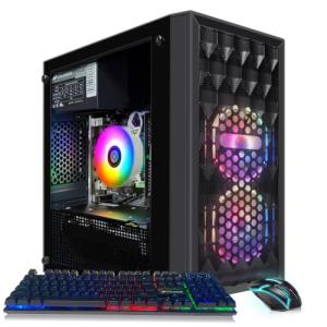 STGAubron Gaming PC Computer Desktop, Intel Core i7 8th Gen up to 4.1GHz, Radeon RX 590 8G, 16G DDR4, 512G SSD, WiFi 6 & BT 5.2, RGB Fan x2, Windows 11 Home