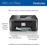 Brother MFC-J1170DW Wireless Color Inkjet All-in-One Printer with Mobile Device Printing, NFC, Cloud Printing & Scanning, Refresh Subscription and Amazon Dash Replenishment Ready (Renewed Premium)