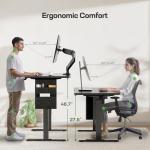 Marsail 48x24 Electric Standing Desk - Adjustable Height Computer Desk with Memory Presets, Storage Bag & Cable Management for Home Office & Gaming Workstations