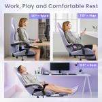 N-GEN GAMING Video Gaming Chair Office Computer Desk Use Ergonomic Reclining Backrest Adjustable Armrests Lumbar Support Footrest High Density Foam Breathable Fabric Heavy Duty Base (Purple)