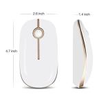 VssoPlor Wireless Mouse, 2.4G Slim Portable Computer Laptop Mouse with Nano Receiver Quiet Silent Optical Mice for Notebook, PC, Laptop, Computer-White and Gold