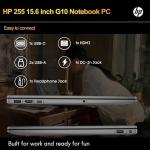 HP 255 G10 Laptop for Home or Work - Lifetime Microsoft Office 365 for Web - 15.6" Full HD - Ryzen 3 7330U (Beat Intel i5-1135G7) - 16GB RAM - 256GB SSD - HDMI - USB-C - Windows 11 w/o Mouse