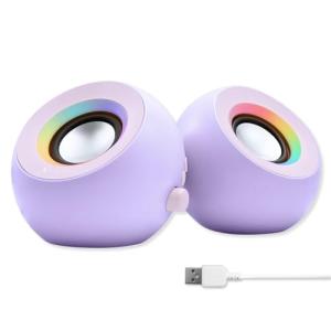 X9 Performance Purple Computer Speakers for Desktop PC with RGB Lighting, Bluetooth, USB, and AUX - Triple Mode Connection, Dual 2.25" Drivers for Work and Play - Bluetooth PC Speakers - Purple