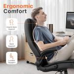 NEO CHAIR Ergonomic Office Desk Gaming Computer Chair Executive High Back Support Flip-up Arms Adjustable Height Swivel Rolling Wheels Comfy PU Leather for Home (Black)