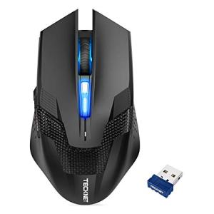 TECKNET Wireless Mouse, USB Cordless Computer Mouse with 8 Buttons, Ergonomic Design, High-Precision 5 Adjustable DPI for PC/Mac/Laptop