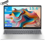 HP 15.6" Touchscreen Laptop Computer for Home, 16GB DDR4 RAM, 512GB PCIe SSD, Intel Octa-Core Processor, FHD, WiFi 6, Bluetooth 5.4, Numeric Keypad, HDMI, Moonlight Blue, Windows 11 Home, 8 in 1 Hub