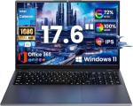 2025 17.6 Inch Laptop Computer with Office 365, 16GB RAM 640GB Storage, N5095 CPU, Windows 11, WiFi 6, Bluetooth 5.2, Backlit keyboard, Portable Thin Business Student Laptops for Work, School, Travel
