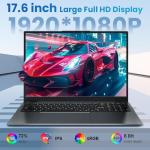2025 17.6 Inch Laptop Computer with Office 365, 16GB RAM 640GB Storage, N5095 CPU, Windows 11, WiFi 6, Bluetooth 5.2, Backlit keyboard, Portable Thin Business Student Laptops for Work, School, Travel
