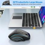 E-YOOSO Large Wireless Mouse for Big Hands, X-31 Cordless Ergo Computer Mouse, 6 Buttons, 5-Level 4800 DPI, 18 Months Battery Life, for Laptop, PC, Chromebook (Black)