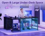 AODK L Shaped Gaming Desk with 4 Drawers, 53" Reversible Home Office Desks with Power Outlets, L Shaped Computer Desk with USB Charging Port and Host Stand, Corner Desk, Easy to Assemble, Black