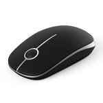 VssoPlor Wireless Mouse, 2.4G Slim Portable Computer Laptop Mouse with Nano Receiver Quiet Silent Optical Mice for Notebook, PC, Laptop, Computer-Black and Silver