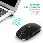 VssoPlor Wireless Mouse, 2.4G Slim Portable Computer Laptop Mouse with Nano Receiver Quiet Silent Optical Mice for Notebook, PC, Laptop, Computer-Black and Silver