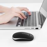 VssoPlor Wireless Mouse, 2.4G Slim Portable Computer Laptop Mouse with Nano Receiver Quiet Silent Optical Mice for Notebook, PC, Laptop, Computer-Black and Silver