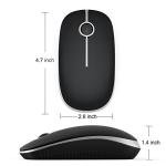 VssoPlor Wireless Mouse, 2.4G Slim Portable Computer Laptop Mouse with Nano Receiver Quiet Silent Optical Mice for Notebook, PC, Laptop, Computer-Black and Silver