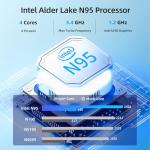 2-in-1 Laptop/Tablet (2025), Windows 11 PC with Magnetic Keyboard, 12” 2K FHD IPS Touchscreen Display, 4-core N95, 12GB DDR5 RAM 512GB SSD, 2 Stereo Speakers Computer for Home Business Students