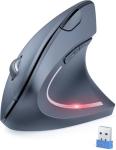 TECKNET Ergonomic Mouse, 4800 DPI Silent Mouse 5 Adjustable DPI, Wireless Mouse 2.4G Vertical Mouse 6 Buttons Computer Mouse Wide Compatibility (Grey)
