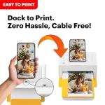 KODAK Dock Plus 4PASS Instant Photo Printer, 4x6” Portable Picture Printer, Bluetooth & Dock 2-in-1 Home and Gift Printer for iPhone & Android, 50 Sheets Bundle