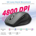 E-YOOSO Wireless Mouse for Laptop, Portable Optical Computer Mouse, 6 Buttons, Cordless 2.4GHz with USB Receiver, 5-Level 4800 DPI, 18 Months Battery Life for PC Chromebook Windows Mac