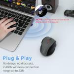 E-YOOSO Wireless Mouse for Laptop, Portable Optical Computer Mouse, 6 Buttons, Cordless 2.4GHz with USB Receiver, 5-Level 4800 DPI, 18 Months Battery Life for PC Chromebook Windows Mac