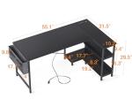 ODK 55-Inch L-Shaped Gaming Desk with Power Outlet
