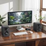 Saiyin Passive Bookshelf Speakers,4Ω, Needs Amplifier to Operate for Desktop Stereo or Home Theater Surround Sound,Wall Mountable,Include 20 Gauge Speaker Wire Cable(OFC)