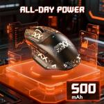 MAMBASNAKE×Attack Shark V6 65g Lightweight RGB Gaming Mouse with Magnetic Charging Dock, BT/2.4G Wireless/Wired 1K Polling Rate, 25K DPI, Gaming Mice for PC/Mac/Laptop(Black&Stickers)