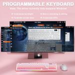 AULA S98 Pro Wireless Mechanical Keyboard with Screen & Knob,2.4GHz/USB-C/BT5.0 Hot Swappable Pink Creamy Keyboard,Pre-lubed Linear Switches,Side Printed PBT Keycaps,RGB Backlit Gaming Keyboards