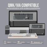 EPOMAKER Galaxy100 QMK/VIA Wireless Gaming Keyboard, Aluminum Shell, Bluetooth/2.4Ghz/USB-C, Pre-Lubed Hot-Swappable Linear Switches, NKRO, RGB Backlit (Creamy White, Marble White Switch)