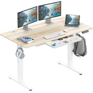 SHW Adjustable Height Electric Desk - 55 Inch