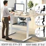 SHW Adjustable Height Electric Desk - 55 Inch