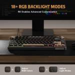 RK ROYAL KLUDGE R75 Wired Gaming Keyboard with Volume Knob, 75% Mechanical Gaming Keyboard Custom Gasket Mount with MDA Profile PBT Keycaps, QMK/VIA, Hot Swappable Silver Switch, Black