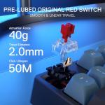 Redragon K582 SE Wired RGB Gaming Keyboard, 104 Keys Mechanical Keyboard w/Mixed Color Round PBT Keycaps, Dynamic 16.8M RGB Backlit & Linear Red Switch, Redefine Software Supported