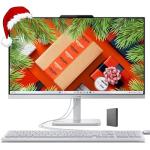Lenovo IdeaCentre Everyday Tasks 24" Full HD All-in-One Desktop Computer • Lifetime Office 365 for The Web • Intel 4-Cores • 512GB External and 256GB SSD • 8GB RAM • Wired Keyboard and Mouse • Win11