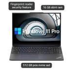 Lenovo ThinkPad E16 Business Laptop, 16" WUXGA Display, AMD Ryzen 5 7530U (Beat i7-1165G7), 16GB RAM, 512GB PCIe SSD, Webcam, HDMI, RJ-45, Fingerprint Reader, Wi-Fi 6, Windows 11 Pro, Black (Renewed)