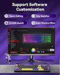 Redragon K725LBY Wireless Mechanical Keyboard with Screen and Knob, Tri-Mode BT5.0/2.4G/USB-C Gasket Computer Gaming Keyboard, 95 Keys Hot Swappable, RGB Backlit, Infinite Mirrors for PC/Mac, Purple