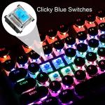 Camiysn Typewriter Style Mechanical Gaming Keyboard, Black Retro Punk Gaming Keyboard with RGB Backlit, 104 Keys Blue Switch Wired Cute Keyboards, Round Keycaps for Windows/Mac/PC