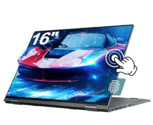 jumper 16 inch Convertible Laptop, Laptop Computer with Quad Core N95 Processor (Up to 3.4GHz), 16GB DDR5 RAM 640GB Storage, 360 Degree Touchscreen, Backlit Keyboard, Fingerprint Reader, BT5.2, WiFi 6