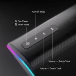 Redragon GS814 Stereo Desktop Speaker, 20W Output, 4 Real Units, BT 5.0/3.5mm AUX, Enhanced Bass, Touch-Control, Dynamic RGB Lighting