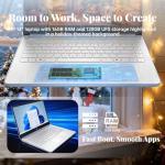 HP 14" Laptop 2025 Business Student Slim Computer, 1-Y Office 365, Copilot AI, Quad-Core Intel CPU, 16 GB RAM, 128GB UFS & 128GB SD Card, Wi-Fi 6, Windows 11 Pro, JQ2XzAccessory, Sky Blue