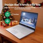 HP 14" Laptop 2025 Business Student Slim Computer, 1-Y Office 365, Copilot AI, Quad-Core Intel CPU, 16 GB RAM, 128GB UFS & 128GB SD Card, Wi-Fi 6, Windows 11 Pro, JQ2XzAccessory, Sky Blue