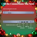 HP 14" Laptop 2025 Business Student Slim Computer, 1-Y Office 365, Copilot AI, Quad-Core Intel CPU, 16 GB RAM, 128GB UFS & 128GB SD Card, Wi-Fi 6, Windows 11 Pro, JQ2XzAccessory, Sky Blue