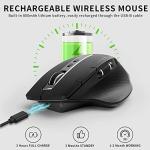 Rapoo Bluetooth Wireless Mouse, 4 Adjustable DPI Rechargeable, Multi-Device (3 Bluetooth+USB) Programmable Ergonomic Mouse with Side Roller, Laser Mouse for Laptop Desktop PC