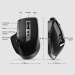 Rapoo Bluetooth Wireless Mouse, 4 Adjustable DPI Rechargeable, Multi-Device (3 Bluetooth+USB) Programmable Ergonomic Mouse with Side Roller, Laser Mouse for Laptop Desktop PC