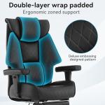 EXCEBET Big and Tall Office Chair with Footrest, PU Leather High Back Executive Office Chair 400lbs, Ergonomic Computer Chairs Lumbar Support for Heavy People (All Black)