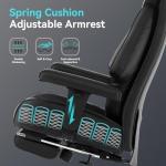 EXCEBET Big and Tall Office Chair with Footrest, PU Leather High Back Executive Office Chair 400lbs, Ergonomic Computer Chairs Lumbar Support for Heavy People (All Black)